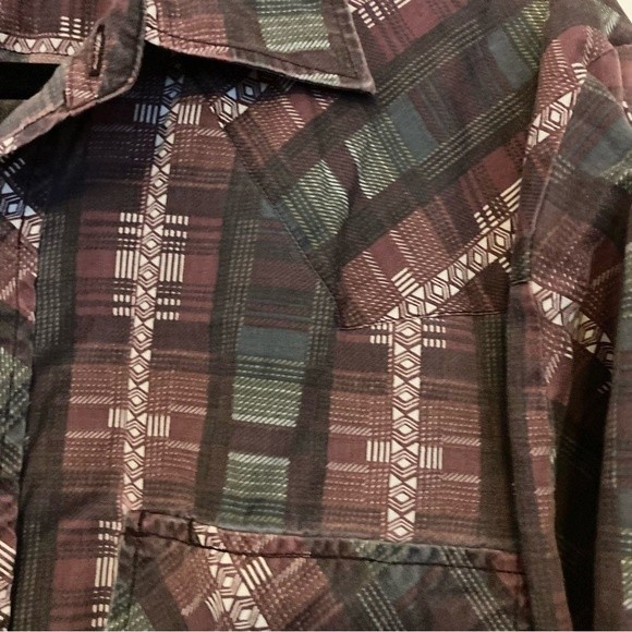 Salmon River Traders Cowboy Western Aztec Rodeo Shirt- Medium 15-15.5"- Vintage - Picture 9 of 16